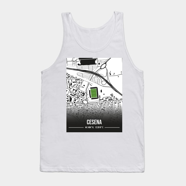 Cesena FC Stadium Map Design Tank Top by TopFootballStadiums